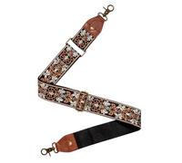 Schultergurt für Taschen Verstellbarer Taschengurt 5cm Breit Schulterriemen Damen Zubehör Tragegurt Längenverstellbarer für Handtasche Umhängetaschen und Tragetaschen (Braune Blume)