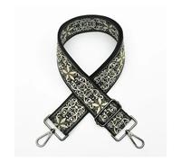 Schultergurt Tragegurt Stickerei-Taschengurt, Jacquard-Umhängegurt, Verstellbarer breiter Taschengurt, Gold- und Silberschnalle, Taschenzubehör Umhängegurt Taschengurt (Color : Green Black Buckle)