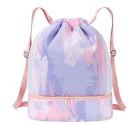 Schulterpaket zum Schwimmen im Pool: Wasserdichter Sport-Rucksack, Trennwand für Trocken- und Nassbereiche, Reise-Organizer mit großem Fassungsvermögen, Aufbewahrungsdesign für Badeanzüge, Pink Purple