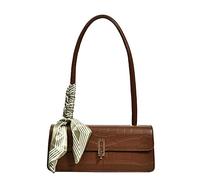 Schultertasche aus Leder mit Krokodilmuster für Damen, modische Klappe, Geldbörsen und Handtasche, klassische Clutch-Tragetasche, braun, Small