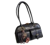 Schultertasche aus Leder, Retro, leichte Handtasche, Unterarm-Geldbörse mit verstellbarem Riemen, PU-Ledergeldbörsen mit weichem Futter, modisches Accessoire, für Damen, Ehefrau, Freundin, Outdoor