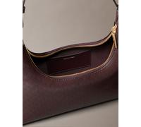 Schultertasche CALVIN KLEIN "AOP SHOULDER BAG", Damen, Gr. B/H/T: 28cm x 13cm x 7,5cm, fudge aop, Polyester, bedruckt, Taschen Schultertasche, Henkeltasche, Handtasche, Umhängetasche mit CK-Monogramm-