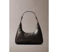 Schultertasche CALVIN KLEIN "AOP SHOULDER BAG", Damen, Gr. B/H/T: 28cm x 13cm x 7,5cm, schwarz aop, Polyester, bedruckt, Taschen Schultertasche, Henkeltasche, Handtasche, Umhängetasche mit CK-Monogram