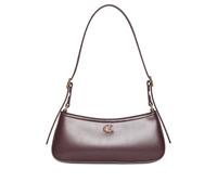 Schultertasche CALVIN KLEIN "CK SMALL SHOULDER BAG", Damen, Gr. B/H/T: 27cm x 11,5cm x 4cm, fudge, Lederimitat, unifarben, Taschen Schultertasche, Damen Handtasche, Henkeltasche mit CK-Logo (55122024-