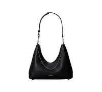 Schultertasche CALVIN KLEIN "EMBLEM HW PEBBLE SHOULDER BAG", Damen, Gr. B/H/T: 34cm x 29cm x 12cm, schwarz, Lederimitat, Taschen Schultertasche, Schultertasche, Umhängetasche, Hobo Bag mit Logoschrift