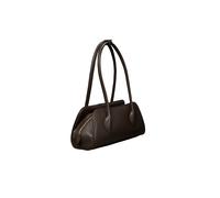 Schultertasche CALVIN KLEIN "EMBLEM TRIO PEBBLE SHOULDER BAG", Damen, Gr. B/H/T: 30cm x 14cm x 11cm, braun (dunkelbraun), Lederimitat, unifarben, Taschen Schultertasche, Henkeltasche, Handtasche mit S