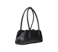 Schultertasche CALVIN KLEIN "EMBLEM TRIO PEBBLE SHOULDER BAG", Damen, Gr. B/H/T: 30cm x 14cm x 11cm, schwarz, Lederimitat, unifarben, Taschen Schultertasche, Henkeltasche, Handtasche mit Schmucklogo (