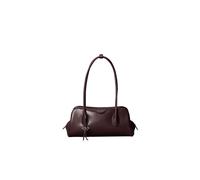 Schultertasche CALVIN KLEIN "EMBLEM TRIO SHOULDER BAG", Damen, Gr. B/H/T: 30cm x 14cm x 11cm, braun (dunkelrot), Lederimitat, Taschen Schultertasche, Mini Bag, Henkeltasche in modischer Form mit Schlü
