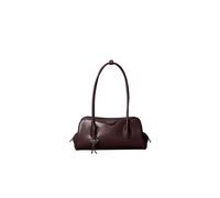 Schultertasche CALVIN KLEIN "EMBLEM TRIO SHOULDER BAG", Damen, Gr. B/H/T: 30cm x 14cm x 11cm, dunkelrot, Lederimitat, Taschen Schultertasche, Mini Bag, Henkeltasche in modischer Form mit Schlüsselanhä
