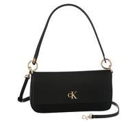 Schultertasche CALVIN KLEIN JEANS "MINIMAL MONOGRAM SHOULDER POUCH", Damen, Gr. B/H/T: 25cm x 13cm x 4cm, schwarz, Lederimitat, Textil, unifarben, Taschen Schultertasche, Umhängetasche, Damen Handtasc