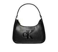 Schultertasche CALVIN KLEIN "RAISED CK SMALL SHOULDER BAG", Damen, Gr. B/H/T: 26cm x 14cm x 5cm, schwarz, Lederimitat, unifarben, Taschen Schultertasche, Henkeltasche, Damen-Handtasche, Umhängetasche