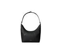 Schultertasche CALVIN KLEIN "WEBBING STRAP MD SHOULDER BAG", Damen, Gr. B/H/T: 31cm x 35cm x 15cm, schwarz, Lederimitat, Taschen Schultertasche, Umhängetasche, Beuteltasche, Hobo, Logoschriftzug am Sc