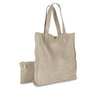 Schultertasche ELBSAND "Shopper, Ledertasche, Handtasche, Tragetasche, Damentasche", Damen, Gr. B/H/T: 33cm x 36cm x 8cm, sand, Rindsleder, clean, unifarben, Taschen Schultertasche, aus weichem Leder 