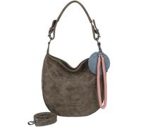 Schultertasche FRITZI AUS PREUSSEN "Fritzi Hobo Vintage", Damen, Gr. B/H/T: 33cm x 31cm x 10cm onesize, braun (schwarz braun), 100% Polyurethan, unifarben, Taschen Schultertasche, mit Crossbody-Tragef
