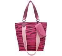 Fritzi Izzy02 Canvas Zebra Pink Shopper Baumwollmix Damen Handtasche Festival City Beach vegan abnehmbares Brillenetui Zebraprint 39 x 32 x 11 cm, Pink