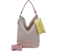 Schultertasche FRITZI AUS PREUSSEN "Izzy07 Olga", Damen, Gr. B/H/T: 17cm x 37cm x 27cm, beige, Baumwolle, mehrfarbig, Taschen Schultertasche, aus veganen und recycelten Materialien (24092426-0) beige