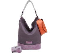 Schultertasche FRITZI AUS PREUSSEN "Izzy07 Olga", Damen, Gr. B/H/T: 17cm x 37cm x 27cm, lila, Baumwolle, mehrfarbig, Taschen Schultertasche, aus veganen und recycelten Materialien (18907816-0) lila