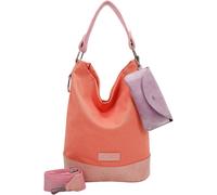 Schultertasche FRITZI AUS PREUSSEN "Izzy07 Olga", Damen, Gr. B/H/T: 17cm x 37cm x 27cm, orange, Baumwolle, mehrfarbig, Taschen Schultertasche, aus veganen und recycelten Materialien (32301643-0) orang