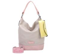 Schultertasche FRITZI AUS PREUSSEN "Izzy07 Olga", Damen, Gr. B/H/T: 17cm x 37cm x 27cm, beige, Baumwolle, mehrfarbig, Taschen Schultertasche, aus veganen und recycelten Materialien (24092426-0) beige