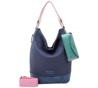 Schultertasche FRITZI AUS PREUSSEN "Izzy07-Olga", Damen, Gr. B/H/T: 27cm x 37cm x 17cm onesize, blau (navy), 55% Baumwolle, 45% Polyester, unifarben, Taschen Schultertasche, mit Magnetverschluss (1273