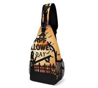 Schultertasche für Damen und Herren, Happy Halloween, Trick-or-Treat, Crossbody-Tasche, Wandern, Brusttasche, Umhängetasche, modische Hüfttasche, lässiger Tagesrucksack, Schultertasche für Reisen,