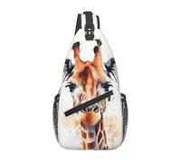 Schultertasche für Damen und Herren, stilvoll, Tier, Aquarell, Giraffe, verstellbarer Gürtel, Bauchtasche, Bauchtasche, für Reisen, Sport, Laufen, Wandern, Hüfttasche, Schwarz, Einheitsgröße, Schwarz