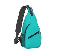 Schultertasche für Herren und Damen, Dunkel-Aqua-Druck, Umhängetasche, Brusttasche, Tagesrucksack, Sling-Rucksack für Reisen, Wandern