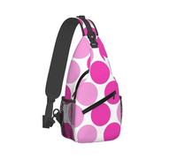 Schultertasche für Herren und Damen, Punktemuster, D-Druck, Umhängetasche, Brusttasche, Tagesrucksack, Sling-Rucksack für Reisen, Wandern, Hot Pink