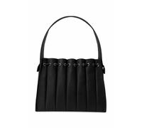 Schultertasche GRETCHEN "Fan Hobo", Damen, Gr. B/H/T: 12cm x 26cm x 34,5cm, schwarz, silberfarben, Kalbsleder, Taschen Schultertasche (64352615-0) schwarz, silberfarben