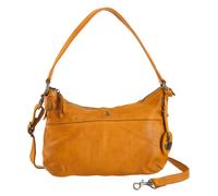 Schultertasche HARBOUR 2ND "Mara", Damen, Gr. B/H/T: 26cm x 20cm x 9cm, gelb (mustard), Leder, washed, Taschen Schultertasche, mit typischen Marken-Anker-Label und Schmuckanhänger (28188747-0) mustard