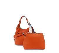 Schultertasche HARPA "MALU", Damen, Gr. B/H/T: 15cm x 22cm x 24,5cm, orange, Polyurethan (PU), unifarben, Taschen Schultertasche, mit dekorativem Schal (11882601-0) orange