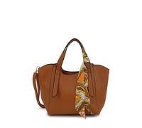 Schultertasche HARPA "SAGE", Damen, Gr. B/H/T: 24cm x 21cm x 33cm, braun, Polyurethan (PU), unifarben, Taschen Schultertasche, mit dekorativem Schal (10060344-0) braun