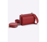 Schultertasche HEINE, Damen, Gr. B/H/T: 18cm x 11cm x 4cm, rot, Viskosemischung, unifarben, Taschen Schultertasche (69047318-0) rot