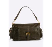 Schultertasche HEINE, Damen, Gr. B/H/T: 30cm x 19cm x 10cm, braun (oliv), Viskosemischung, unifarben, Taschen Schultertasche (58817345-0) oliv