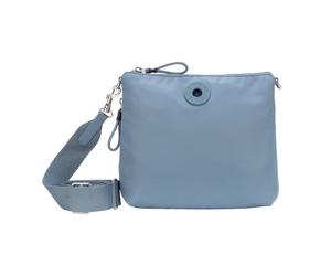Schultertasche JOOP JEANS "giocoso 1.0 letizia shoulderbag mhz", Damen, Gr. B/H/T: 25cm x 23cm x 6,5cm, hellblau, Textil, Taschen Schultertasche, Damen Handtasche, Shoulder Bag mit Logoemblem (8592870