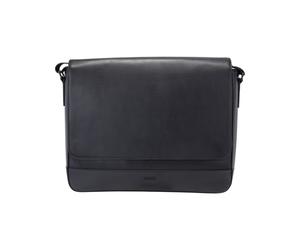 Schultertasche JOOP "manciano nevio messenger mhf", Herren, Gr. B/H/T: 34cm x 26cm x 9cm, schwarz, Rindsleder, Taschen Schultertasche, Unisex Geschäftstasche, Umhängetasche mit Logoprägung (74275043-0