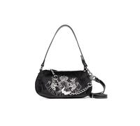 Schultertasche JUICY COUTURE "TWIG NARRATIVE S. HOBO Damen", Damen, Gr. B/H/T: 3cm x 11cm x 3cm onesize, schwarz, Polyester, Polyurethan, Taschen Schultertasche, Schultertasche Damen, Mini Bag, Handta