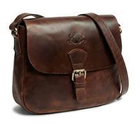 SID & VAIN Schultertasche »YALE«, Umhängetasche Damen echt Leder Vintage braun