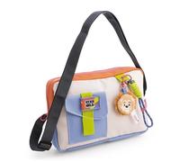 Schultertasche Löwe mit längenverstellbarem Tragegurt 18x26x4cm - beige - Trendige Umhängetasche mit Anhänger, süße Crossbody-Bag für Alltag, Reisen & Freizeit | 62758