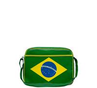 Logoshirt® Brasilien I Flagge I Umhängetasche I Schultertasche I Retro-Sporttasche I Kunstleder I Querformat I grün I Lizenziertes Originaldesign