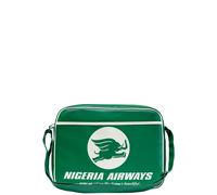 Logoshirt® Nigeria Airways I Logo I Umhängetasche I Schultertasche I Retro-Sporttasche I Kunstleder I Querformat I grün I Lizenziertes Originaldesign