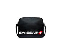 Logoshirt® Swissair I Logo I Umhängetasche I Schultertasche I Retro-Sporttasche I Kunstleder I Querformat I schwarz I Lizenziertes Originaldesign