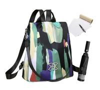 Schultertasche mit großer Kapazität: Rucksack mit verstellbarem Riemen für Damen, diebstahlsicheres Design, geräumig für Reisen und Reisen, Mehrzweck-Transporttasche für Snacks, Bücher, Computer, bunt