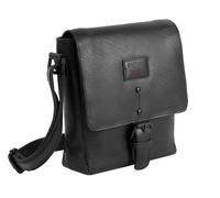 Schultertasche MUSTANG "Natal", Damen, Gr. B/H/T: 17cm x 21cm x 6cm, schwarz, Leder, Taschen Schultertasche, Men Umängetasche, Businesstasche mit Logo-Aufnäher und Nieten (61230814-0)