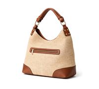 Schultertasche "Naturale", Damen, Gr. B/H/T: 35cm x 30cm x 11cm onesize, braun, Jute, COLLEZIONE ALESSANDRO, Taschen Schultertasche, Luxus aus Leder und Raffia (53505521-0) braun