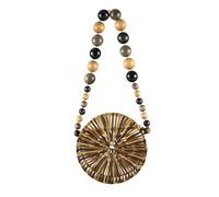 Schultertasche "Panda", Damen, Gr. B/H/T: 20cm x 20cm x 7cm onesize, braun, Bast, COLLEZIONE ALESSANDRO, Taschen Handtasche Strohtasche, komplett aus Holz (71628901-0) braun