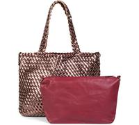 Schultertasche STYLEBREAKER "Große XXL Wendetasche geflochten", Damen, Gr. B/H/T: 48cm x 29cm x 15cm Einheitsgröße, gold (kupfer, bordeaux, rot), 100% Polyurethan PU. Futter: 100% Polyester PES., unif