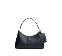 Schultertasche TOMMY HILFIGER "TH ICON SHOULDER BAG", Damen, Gr. B/H/T: 37,5cm x 23,5cm x 12cm, schwarz, Lederimitat, Taschen Schultertasche, Damen Handtasche, Clutch mit edlem Logoschriftzug (3542482