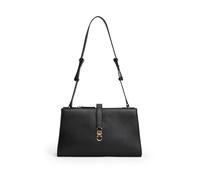 Schultertasche TOMMY HILFIGER "TH LIBRE SHOULDER BAG", Damen, Gr. B/H/T: 29cm x 16,5cm x 10,5cm, schwarz, Lederimitat, Taschen Schultertasche, Damen Handtasche, Tragetasche, Umhängetasche in elgantem