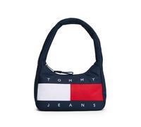 Schultertasche TOMMY JEANS "TJW ARCHIVE SHOULDER BAG", Damen, Gr. B/H/T: 24cm x 16cm x 8cm, dunkelblau, Textil, Taschen Schultertasche, Damen Umhängetasche, Tragetasche mit plakativer Logoflagge (9033
